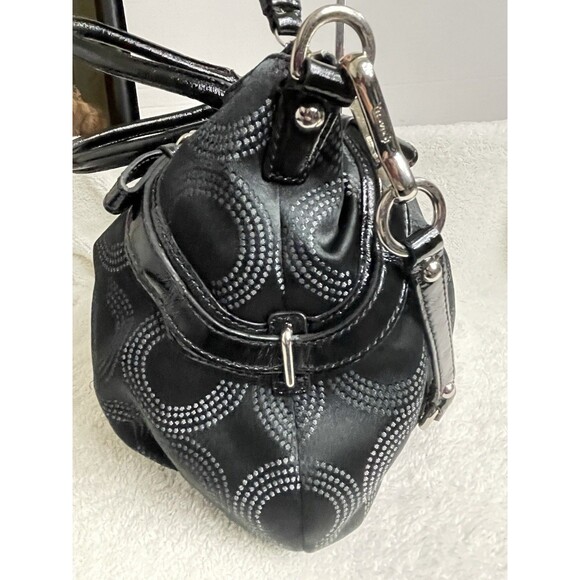Coach Madison Dotted Op Art Sophia Satchel Bag Purse Large. Black. 15957 - Picture 3 of 16